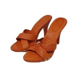 BCBG MAXAZRIA Orange Woven Heels
